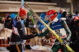 29.11.2013 Kuusamo, Finland (FIN): Andreas Wellinger (GER), Karl Geiger (GER), (l-r) - FIS world cup ski jumping, individual HS142, Kuusamo (FIN). www.nordicfocus.com. © Felgenhauer/NordicFocus. Every downloaded picture is fee-liable.