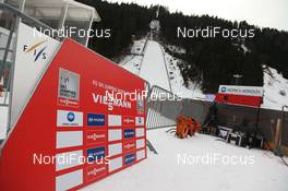 19.12.2013, Engelberg, Switzerland (SUI): Event Feature: The venue is beeing built up - FIS world cup ski jumping, training, Engelberg (SUI). www.nordicfocus.com. © Manzoni/NordicFocus. Every downloaded picture is fee-liable.