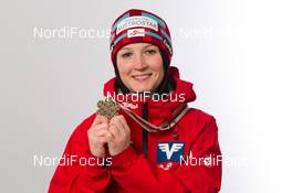 23.02.2013, Val di Fiemme, Italy (ITA):  Jacqueline Seifriedsberger (AUT), Fischer - FIS nordic world ski championships, ski jumping ladies, medals, Val di Fiemme (ITA). www.nordicfocus.com. © Laiho/NordicFocus. Every downloaded picture is fee-liable.