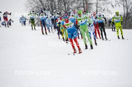 17.02.2013, Tartu, Estonia (EST): in the lead Alexander Bessmertnykh (RUS), Simen Oestensen (NOR) - FIS Marathon Cup Tartumarathon, Tartu (EST). www.nordicfocus.com. © Rauschendorfer/NordicFocus. Every downloaded picture is fee-liable.