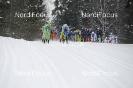 17.02.2013, Tartu, Estonia (EST): elite field on a downhill part - FIS Marathon Cup Tartumarathon, Tartu (EST). www.nordicfocus.com. © Rauschendorfer/NordicFocus. Every downloaded picture is fee-liable.