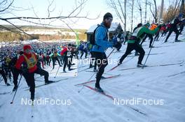03.03.2013, Mora, Sweden (SWE): group of athletes at the first climb - FIS Marathon Cup Vasaloppet, Mora (SWE). www.nordicfocus.com. © Rauschendorfer/NordicFocus. Every downloaded picture is fee-liable.
