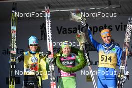 03.03.2013, Mora, Sweden (SWE): l-r: Seraina Boner (SUI),  Laila Kveli (NOR), Sandra Hansson (SWE) - FIS Marathon Cup Vasaloppet, Mora (SWE). www.nordicfocus.com. © Rauschendorfer/NordicFocus. Every downloaded picture is fee-liable.