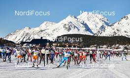 10.03.2013, St. Moritz, Switzerland (SUI): start - FIS Marathon Cup Engadin Skimarathon, St. Moritz (SUI). www.nordicfocus.com. © Felgenhauer/NordicFocus. Every downloaded picture is fee-liable.