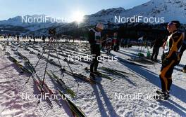 10.03.2013, St. Moritz, Switzerland (SUI): sunrise at Maloja start area - FIS Marathon Cup Engadin Skimarathon, St. Moritz (SUI). www.nordicfocus.com. © Felgenhauer/NordicFocus. Every downloaded picture is fee-liable.