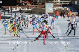 15.12.2013, Livigno, Italy (ITA): winner Petter Northug (NOR) in the finishing straight, Fischer, Swix, Alpina, Rottefella - FIS Marathon Cup La Sgambeda, Livigno (ITA). www.nordicfocus.com. © Rauschendorfer/NordicFocus. Every downloaded picture is fee-liable.