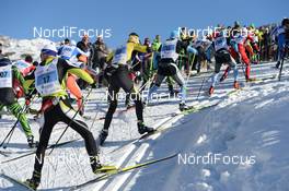15.12.2013, Livigno, Italy (ITA): leaders after 1 lap at a climb - FIS Marathon Cup La Sgambeda, Livigno (ITA). www.nordicfocus.com. © Rauschendorfer/NordicFocus. Every downloaded picture is fee-liable.