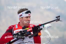 12.01.2014, Ruhpolding, Germany (GER): Emil Hegle Svendsen (NOR)  - IBU world cup biathlon, pursuit men, Ruhpolding (GER). www.nordicfocus.com. © Manzoni/NordicFocus. Every downloaded picture is fee-liable.
