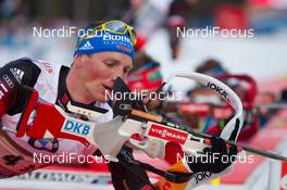 09.01.2014, Ruhpolding, Germany (GER): Eric Lesser (GER)  - IBU world cup biathlon, relay men, Ruhpolding (GER). www.nordicfocus.com. © Manzoni/NordicFocus. Every downloaded picture is fee-liable.
