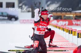 19.01.2014, Antholz, Italy (ITA): Nathan Smith (CAN) - IBU world cup biathlon, relay men, Antholz (ITA). www.nordicfocus.com. © Manzoni/NordicFocus. Every downloaded picture is fee-liable.