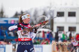 19.01.2014, Antholz, Italy (ITA): Susan Dunklee (USA) - IBU world cup biathlon, relay women, Antholz (ITA). www.nordicfocus.com. © Manzoni/NordicFocus. Every downloaded picture is fee-liable.
