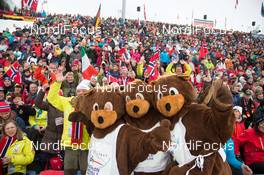 19.01.2014, Antholz, Italy (ITA): Biathlon Feature: the mascotts Bumsi - IBU world cup biathlon, relay women, Antholz (ITA). www.nordicfocus.com. © Manzoni/NordicFocus. Every downloaded picture is fee-liable.