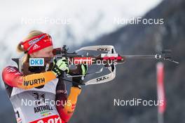 16.01.2014, Antholz, Italy (ITA): Franziska Hildebrand (GER) - IBU world cup biathlon, sprint women, Antholz (ITA). www.nordicfocus.com. © Manzoni/NordicFocus. Every downloaded picture is fee-liable.