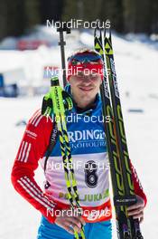 09.03.2014, Pokljuka, Slovenia (SLO): Evgeny Ustyugov (RUS) - IBU world cup biathlon, mass men, Pokljuka (SLO). www.nordicfocus.com. © Manzoni/NordicFocus. Every downloaded picture is fee-liable.