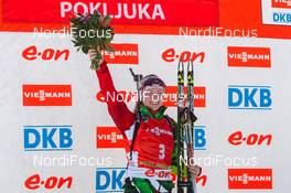 09.03.2014, Pokljuka, Slovenia (SLO): Darya Domracheva (BLR) - IBU world cup biathlon, mass women, Pokljuka (SLO). www.nordicfocus.com. © Manzoni/NordicFocus. Every downloaded picture is fee-liable.