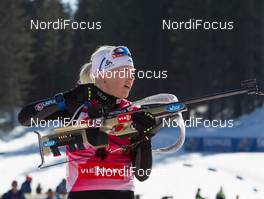08.03.2014, Pokljuka, Slovenia (SLO): Kaisa Maekaeraeinen (FIN) - IBU world cup biathlon, pursuit women, Pokljuka (SLO). www.nordicfocus.com. © Manzoni/NordicFocus. Every downloaded picture is fee-liable.