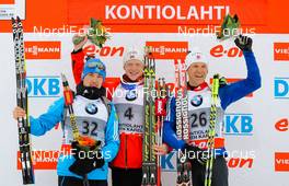 15.03.2014, Kontiolahti, Finland (FIN): (l-r) Alexander Loginov (RUS), Johannes Thingnes Boe (NOR), Fischer, Rottefella, Swix, Odlo, Alpina and Lowell Bailey (USA), Rossignol, Rottefella, One Way- IBU world cup biathlon, sprint men, Kontiolahti (FIN). www.nordicfocus.com. © Laiho/NordicFocus. Every downloaded picture is fee-liable.