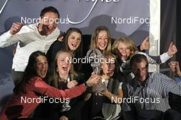 23.03.2014, Oslo, Norway (NOR): Per Arne Botnan (NOR), Ann Kristin Aafedt Flatland (NOR), Fanny Welle-Strand Horn (NOR), Tiril Ekhoff (NOR), Tora Berger (NOR), Egil Gjelland (NOR) coach Team Norway - IBU world cup biathlon Holmenkollen, cups, Oslo (NOR). www.nordicfocus.com. © Manzoni/NordicFocus. Every downloaded picture is fee-liable.