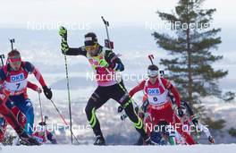 23.03.2014, Oslo, Norway (NOR): Martin Fourcade (FRA) - IBU world cup biathlon Holmenkollen, mass men, Oslo (NOR). www.nordicfocus.com. © Manzoni/NordicFocus. Every downloaded picture is fee-liable.