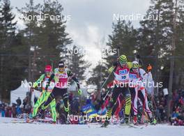 23.03.2014, Oslo, Norway (NOR): Martin Fourcade (FRA), Andrejs Rastorgujevs (LAT) - IBU world cup biathlon Holmenkollen, mass men, Oslo (NOR). www.nordicfocus.com. © Manzoni/NordicFocus. Every downloaded picture is fee-liable.