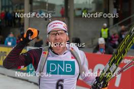 22.03.2014, Oslo, Norway (NOR): Simon Eder (AUT) - IBU world cup biathlon Holmenkollen, pursuit men, Oslo (NOR). www.nordicfocus.com. © Manzoni/NordicFocus. Every downloaded picture is fee-liable.