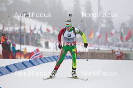 22.03.2014, Oslo, Norway (NOR): Darya Domracheva (BLR) - IBU world cup biathlon Holmenkollen, pursuit women, Oslo (NOR). www.nordicfocus.com. © Manzoni/NordicFocus. Every downloaded picture is fee-liable.