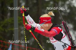 20.03.2014, Oslo, Norway (NOR): Zina Kocher (CAN) - IBU world cup biathlon Holmenkollen, sprint women, Oslo (NOR). www.nordicfocus.com. © Manzoni/NordicFocus. Every downloaded picture is fee-liable.