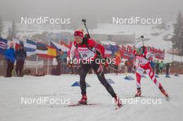20.03.2014, Oslo, Norway (NOR): Zina Kocher (CAN) - IBU world cup biathlon Holmenkollen, sprint women, Oslo (NOR). www.nordicfocus.com. © Manzoni/NordicFocus. Every downloaded picture is fee-liable.