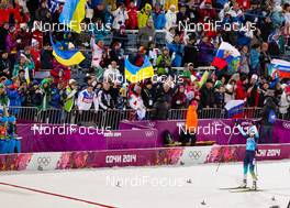 21.02.2014, Sochi, Russia (RUS): Olena Pidhrushna (UKR)Fischer, Rottefella, Swix - XXII. Olympic Winter Games Sochi 2014, biathlon, relay women, Sochi (RUS). www.nordicfocus.com. © NordicFocus. Every downloaded picture is fee-liable.