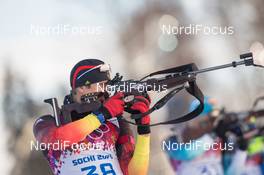 08.02.2014, Sochi, Russia (RUS): Arnd Peiffer (GER) - XXII. Olympic Winter Games Sochi 2014, biathlon, sprint men, Sochi (RUS). www.nordicfocus.com. © NordicFocus. Every downloaded picture is fee-liable.