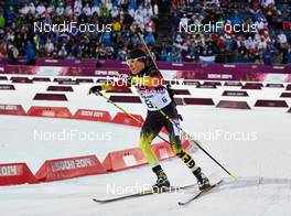 09.02.2014, Sochi, Russia (RUS): Evi Sachenbacher-Stehle (GER) - XXII. Olympic Winter Games Sochi 2014, biathlon, sprint women, Sochi (RUS). www.nordicfocus.com. © NordicFocus. Every downloaded picture is fee-liable.