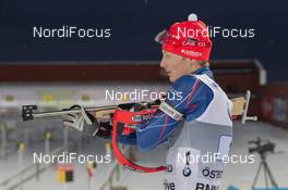 30.11.2014, Oestersund, Sweden (SWE):  Ondrej Moravec (CZE) - IBU world cup biathlon, relay mixed, Oestersund (SWE). www.nordicfocus.com. © Manzoni/NordicFocus. Every downloaded picture is fee-liable.