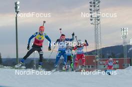 07.12.2014, Oestersund, Sweden (SWE): Kaisa Maekaeraeinen (FIN), Veronika Vitkova (CZE) - IBU world cup biathlon, pursuit women, Oestersund (SWE). www.nordicfocus.com. © Manzoni/NordicFocus. Every downloaded picture is fee-liable.