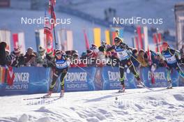 14.12.2014, Hochfilzen, Austria (AUT): Enora Latuilliere (FRA), Marine Bolliet (FRA) - IBU world cup biathlon, pursuit women, Hochfilzen (AUT). www.nordicfocus.com. © Manzoni/NordicFocus. Every downloaded picture is fee-liable.