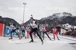 13.12.2014, Hochfilzen, Austria (AUT): Ivan Joller (SUI), Tobias Arwidson (SWE) - IBU world cup biathlon, relay men, Hochfilzen (AUT). www.nordicfocus.com. © Manzoni/NordicFocus. Every downloaded picture is fee-liable.