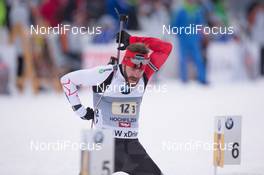 13.12.2014, Hochfilzen, Austria (AUT): Marc-Andre Bedard (CAN) - IBU world cup biathlon, relay men, Hochfilzen (AUT). www.nordicfocus.com. © Manzoni/NordicFocus. Every downloaded picture is fee-liable.