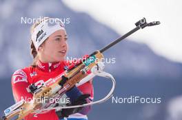 13.12.2014, Hochfilzen, Austria (AUT): Synnoeve Solemdal (NOR) - IBU world cup biathlon, relay women, Hochfilzen (AUT). www.nordicfocus.com. © Manzoni/NordicFocus. Every downloaded picture is fee-liable.
