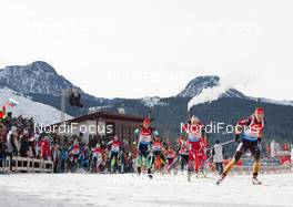 13.12.2014, Hochfilzen, Austria (AUT): Luise Kummer (GER) leads the field at the start - IBU world cup biathlon, relay women, Hochfilzen (AUT). www.nordicfocus.com. © Manzoni/NordicFocus. Every downloaded picture is fee-liable.