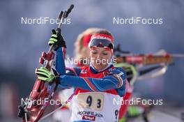 13.12.2014, Hochfilzen, Austria (AUT): Jitka Landova (CZE) - IBU world cup biathlon, relay women, Hochfilzen (AUT). www.nordicfocus.com. © Manzoni/NordicFocus. Every downloaded picture is fee-liable.