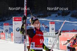 21.12.2014, Pokljuka, Slovenia (SLO): Anais Bescond (FRA) - IBU world cup biathlon, mass women, Pokljuka (SLO). www.nordicfocus.com. © Manzoni/NordicFocus. Every downloaded picture is fee-liable.