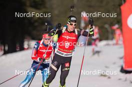 20.12.2014, Pokljuka, Slovenia (SLO): Quentin Fillon Maillet (FRA) - IBU world cup biathlon, pursuit men, Pokljuka (SLO). www.nordicfocus.com. © Manzoni/NordicFocus. Every downloaded picture is fee-liable.