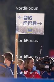 19.12.2014, Pokljuka, Slovenia (SLO): Event Feature: Track sign - IBU world cup biathlon, sprint men, Pokljuka (SLO). www.nordicfocus.com. © Manzoni/NordicFocus. Every downloaded picture is fee-liable.