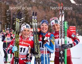 01.01.2014, Lenzerheide, Switzerland (SUI): Therese Johaug (NOR), Kerttu Niskanen (FIN), Astrid Uhrenholdt Jacobsen (NOR), (l-r) - FIS world cup cross-country, tour de ski, mass women, Lenzerheide (SUI). www.nordicfocus.com. © Felgenhauer/NordicFocus. Every downloaded picture is fee-liable.