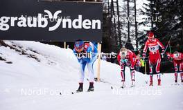 01.01.2014, Lenzerheide, Switzerland (SUI): Kerttu Niskanen (FIN), Therese Johaug (NOR), Heidi Weng (NOR), (l-r) - FIS world cup cross-country, tour de ski, mass women, Lenzerheide (SUI). www.nordicfocus.com. © Felgenhauer/NordicFocus. Every downloaded picture is fee-liable.