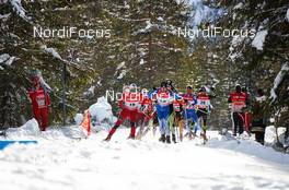 03.01.2014, Cortina-Toblach, Italy (ITA): Didrik Toenseth (NOR), Lari Lehtonen (FIN), (l-r) - FIS world cup cross-country, tour de ski, pursuit men, Cortina-Toblach (ITA). www.nordicfocus.com. © Felgenhauer/NordicFocus. Every downloaded picture is fee-liable.