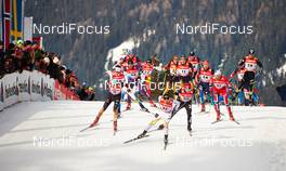 03.01.2014, Cortina-Toblach, Italy (ITA): Tim Tscharnke (GER), Keishin Yoshida (JPN), Devon Kershaw (CAN), Ivan Babikov (CAN), Thomas Bing (GER), Konstantin Glavatskikh (RUS), Niklas Dyrhaug (NOR), Maurice Manificat (FRA), (l-r) - FIS world cup cross-country, tour de ski, pursuit men, Cortina-Toblach (ITA). www.nordicfocus.com. © Felgenhauer/NordicFocus. Every downloaded picture is fee-liable.