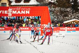 03.01.2014, Cortina-Toblach, Italy (ITA): Alex Harvey (CAN), Ilia Chernousov (RUS), Johannes Duerr (AUT), Petter Northug (NOR), (l-r) - FIS world cup cross-country, tour de ski, pursuit men, Cortina-Toblach (ITA). www.nordicfocus.com. © Felgenhauer/NordicFocus. Every downloaded picture is fee-liable.