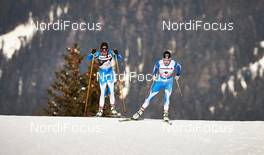03.01.2014, Cortina-Toblach, Italy (ITA): Kerttu Niskanen (FIN), Anne Kylloenen (FIN), (l-r) - FIS world cup cross-country, tour de ski, pursuit women, Cortina-Toblach (ITA). www.nordicfocus.com. © Felgenhauer/NordicFocus. Every downloaded picture is fee-liable.