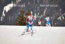 03.01.2014, Cortina-Toblach, Italy (ITA): Aino-Kaisa Saarinen (FIN), Heidi Weng (NOR), Eva Vrabcova-Nyvltova (CZE), Krista Lahteenmaki (FIN), (l-r) - FIS world cup cross-country, tour de ski, pursuit women, Cortina-Toblach (ITA). www.nordicfocus.com. © Felgenhauer/NordicFocus. Every downloaded picture is fee-liable.