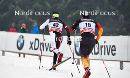 04.01.2014, Val di Fiemme, Italy (ITA): Johannes Duerr (AUT), Jonas Dobler (GER), (l-r) - FIS world cup cross-country, tour de ski, 10km men, Val di Fiemme (ITA). www.nordicfocus.com. © Felgenhauer/NordicFocus. Every downloaded picture is fee-liable.